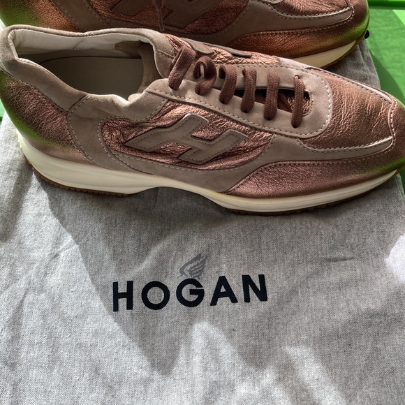 Hogan copper leather sneakers Size 9 1/2 - Picture 6 of 8